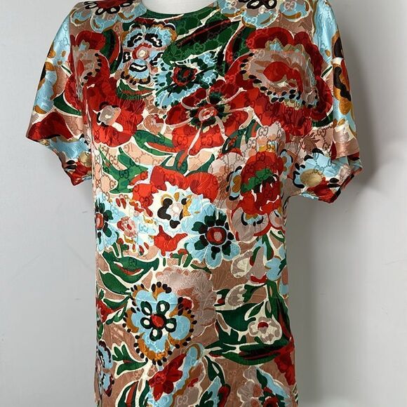 Gucci x Nojum Silk Floral Embossed Blouse - Picture 2 of 6